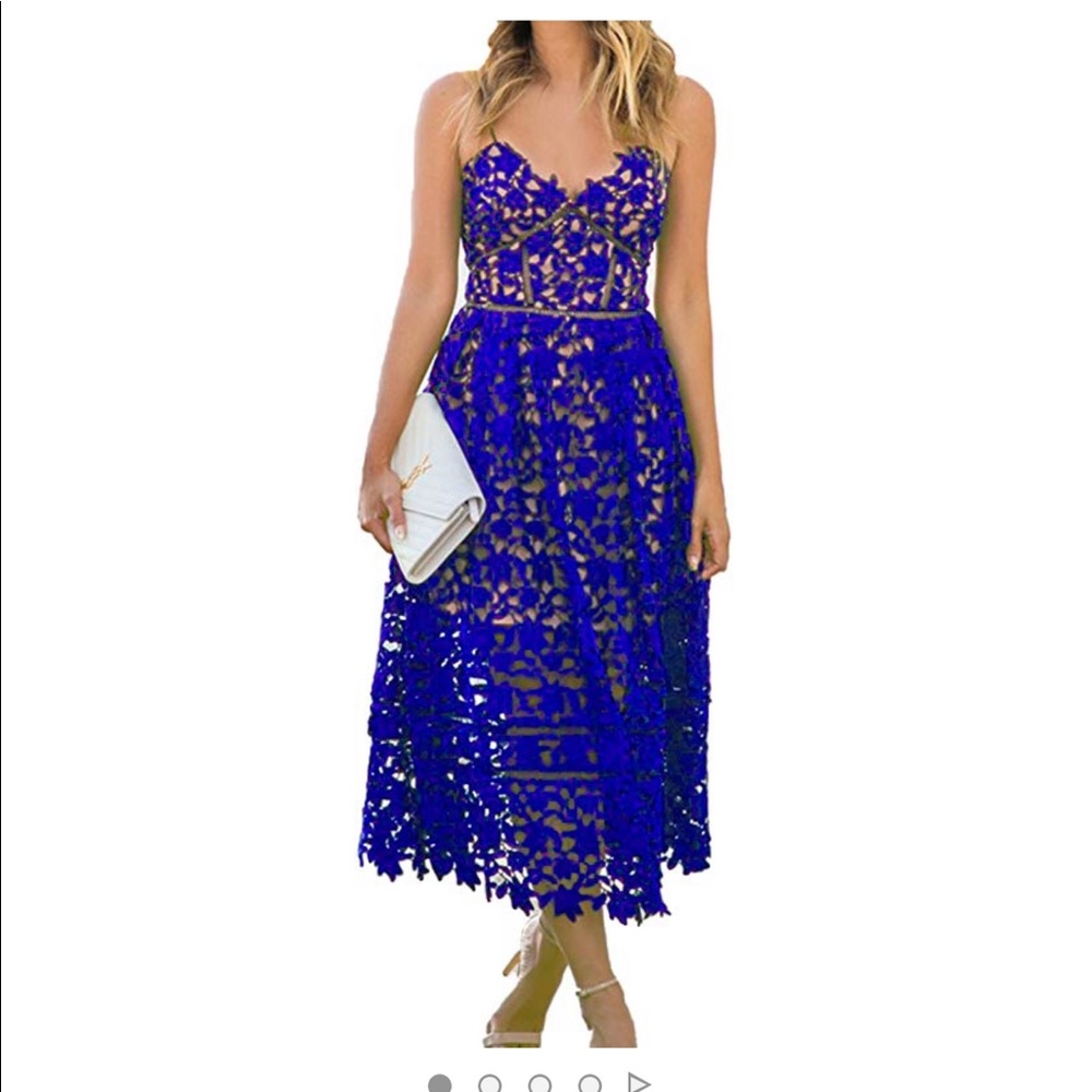 Women's Sexy V Neck Sleeveless Lace Dress